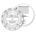 .020 White Plastic Wheel Calculator / Perpetual Calendar & Scheduling (6" d